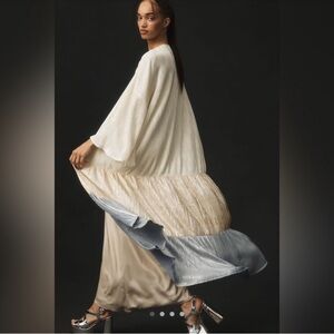 Anthropologie Pleated Colorblock Kimono One Size NWT